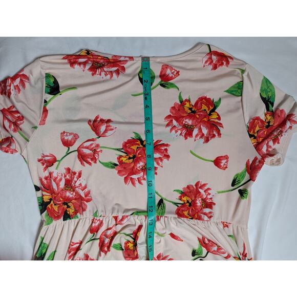 Flamingo Urban Women's Pink Floral Maxi Dress w/Pockets. Size L. Pre-Owned. - Picture 9 of 10